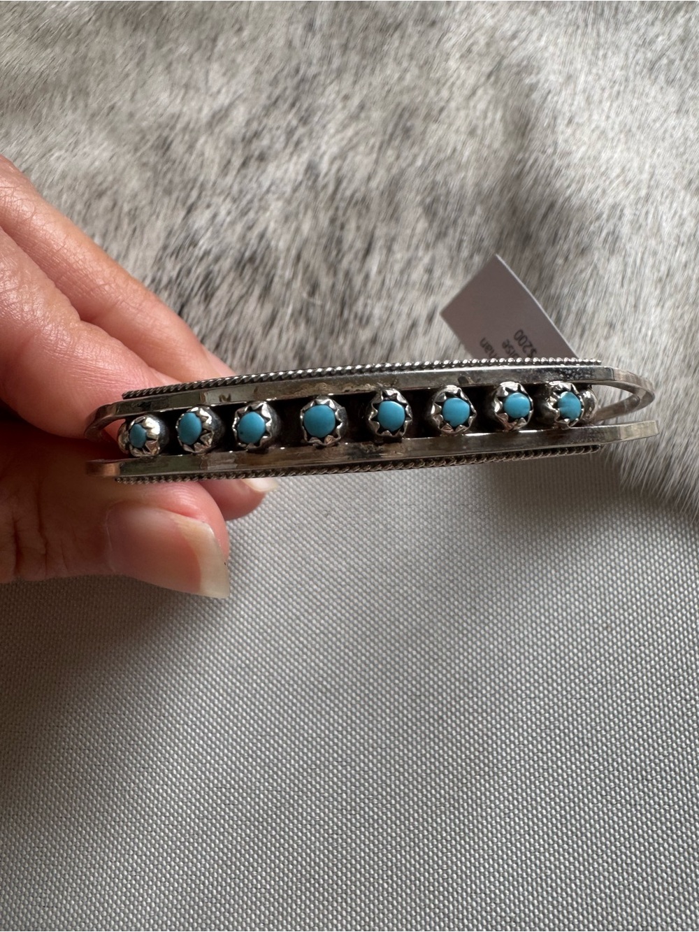 Native American Bracelet with Turquoise Bead Accents